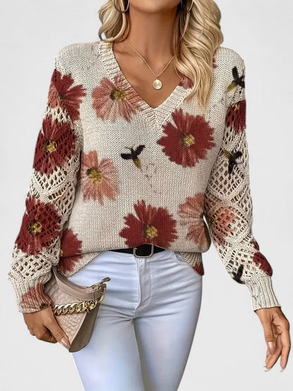 Beatrice | Floral Knit Sweater