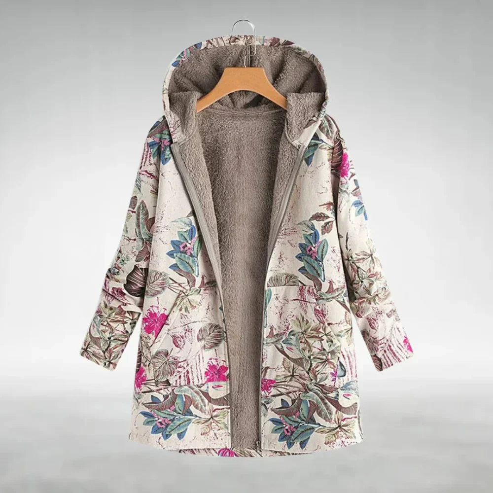 Sofia - Elegante Blumen-Fleecejacke